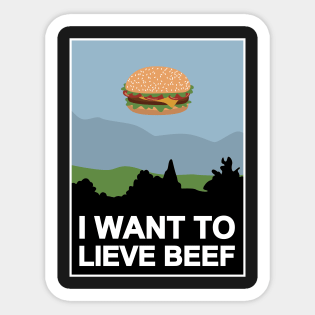 I want to lieve beef Sticker by karlangas